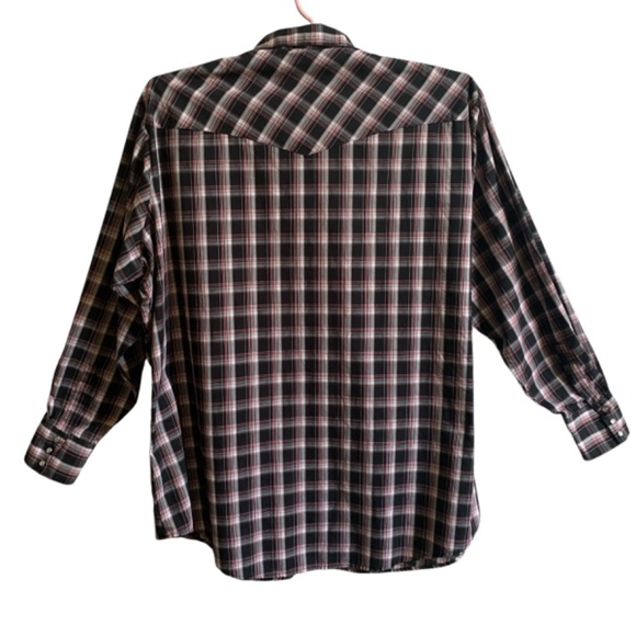 Ely Cattleman Western Shirt Tall Mens XXXL Plaid Pearl Snap Cowboy Rodeo Punk - Picture 8 of 14